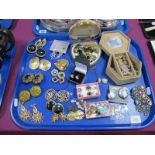 A Collection of Assorted Costume Earrings, including "925" and "925" gilt, etc:- One Tray