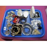 Assorted Costume Jewellery, including a pair of "925" gilt clip earrings, further earrings,