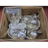 Plates Tea Wares, candle snuffers on tray, rectangular and oval lidded entree dishes, swing