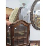 Two Modern Standard Lamps, untested sold for parts only; A Dome Top Display Cabinet, 52cm high, 57cm