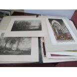 E. Sharland, 'York Minster', etching, 42.5 x 22.5cm signed lower right; W.A. Cox, K.W. Burton,