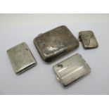 A Hallmarked Silver Cigarette Case, (damages) allover leaf scroll engraved; a hallmarked silver