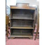 1930's Oak Bookcase, with stepped top, 69.5cm wide.