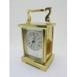 Taylor & Blygh Modern Carriage Style Mantel Clock, the signed dial with Roman and Arabic numerals,