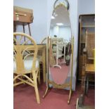 Gilt Framed Oval Cheval Mirror.