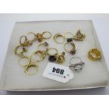 A Collection of Modern "925" Gilt Dress Rings, including single stones, clusters, five stone rings