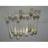 A Set of Six Hallmarked Silver Old English Pattern Table Forks, William Eley & William Fearn, London