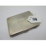 A Hallmarked Silver Cigarette Case, allover engine turned and initialled "GAM", 10.5cm long (