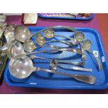 A Modernist Design Sauce Ladle, stamped "KESWICK W1133"; together with assorted plated ladles:-