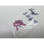 Thirty Princess Cut Rubies, loose/unmounted, approximate total weight 3.04cts.