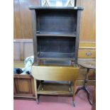 John Watts of Sheffield Drop Leaf Tea Trolley and Bookcase, with reeded sides, 66cm wide. (2)