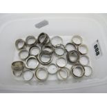 A Collection of "925" and Other Band Rings, including openwork, engraved, patterned, etc (finger