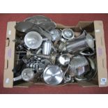 A Mixed Lot of Assorted Plated Ware, stainless steel, etc, including tea ware, tray, toast rack,