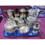 T.H. Winder & Co Windermere Tea Kettle on Burner Stand, plated tea ware, etc:- One Tray