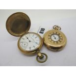 American Waltham Watch Co; A Gold Plated Cased Hunter Pocketwatch, the signed dial with Roman