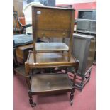 Oak Tea Trolley, Sewing Box, with contents. (2)