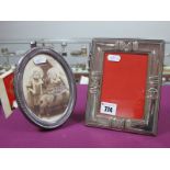 A Modern Hallmarked Silver Mounted Photograph Frame, of Art Deco style; together with an EPNS