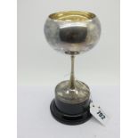 A Modernist Style Goblet/Trophy, of plain globular form, on tapering stem and spreading circular