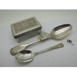 A Hallmarked Silver Fiddle and Shell Pattern Table Spoon, Eley, Fearn & Chawner, London 1809; a