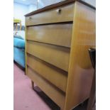 A Mid XX Century Chest of Five Drawers, with gilt pull handles to upper drawer, the four lower