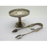 A Pair of Hallmarked Silver Sugar Tongs, London 1800, with bright cut engraved decoration,