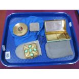 A Vintage Combination Make Up Compact/Cigarette Case, with hinged mirror interior, a decorative Made