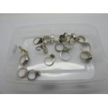 Assorted "925" and Other Dress Rings, including wide bands, channel set wishbone rings, abstract