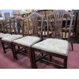 Three Georgian Period Country Made Dining Chairs, in the Hepplewhite style.