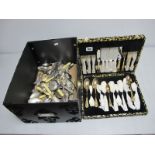 Atkinson Bros Sheffield Six Setting Canteen of Cutlery, in a fitted case; together with further