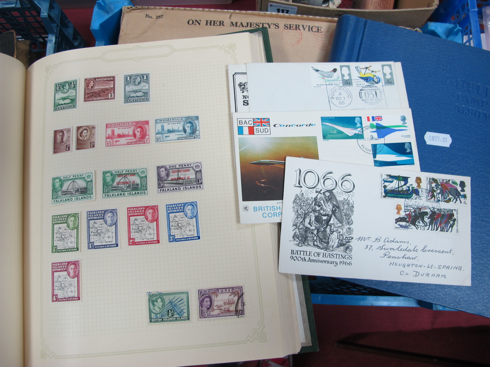 A Carton Containing a Simplex Album of G.B. and Commonwealth Stamps, from Queen Victoria to Queen
