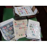 A Collection of Mainly Used GB, German and World Stamps on Leaves, GB with values from Ed VI