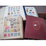 A Box Containing Five Stamp Albums, of mainly used Commonwealth and World Stamps, including an old