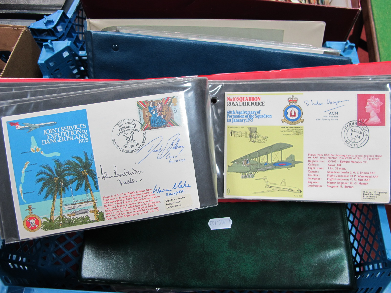 Three Cover Albums of Flown Covers Many Signed, including Signatories The Red Arrows Squadron, Group