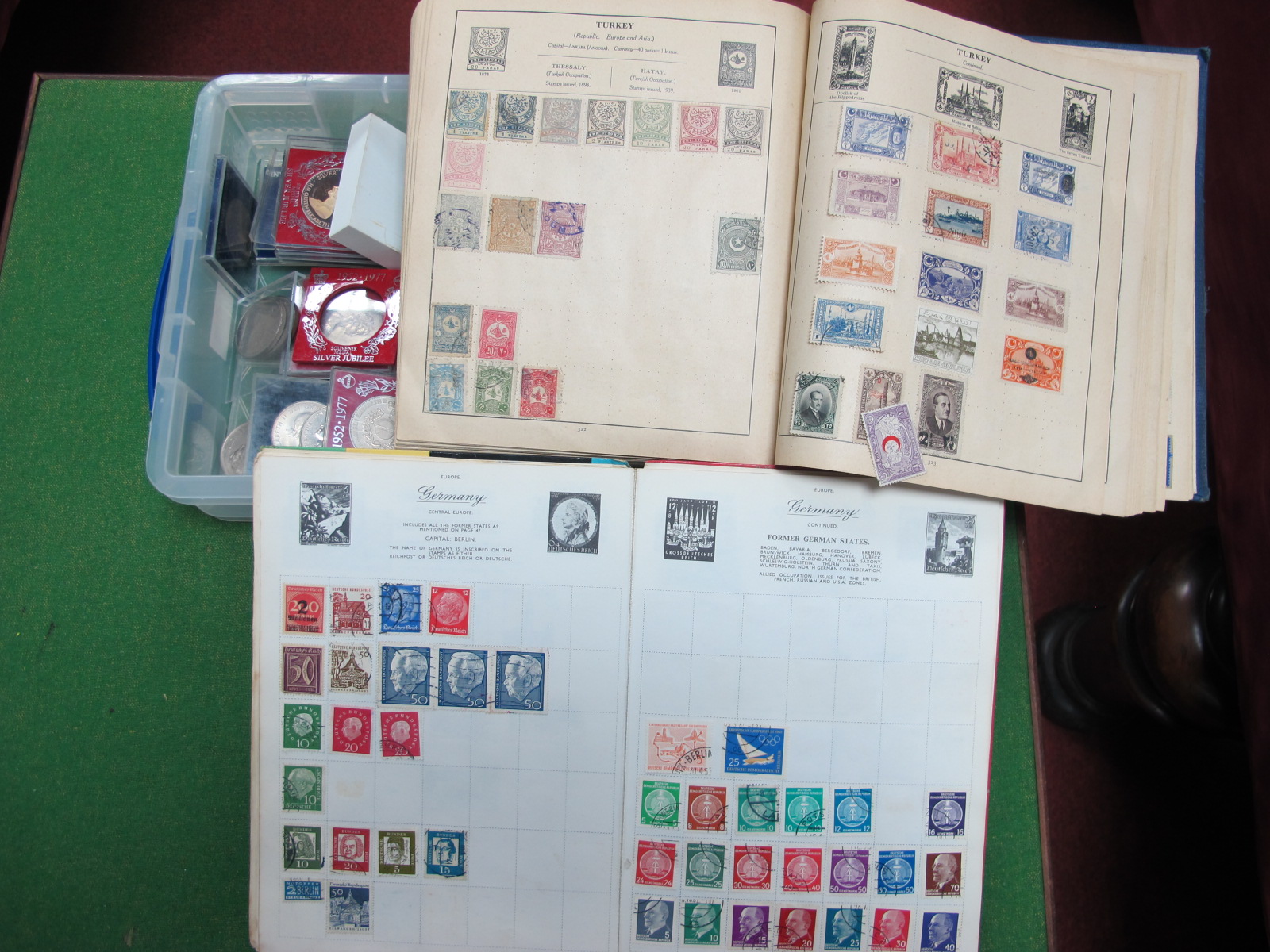 Two Schoolboy Stamp Albums of World Mint and Used Stamps, all reigns, some better; plus a collection