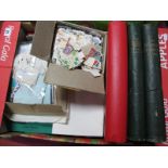 A Large Box of Stamps, FDC's and Postal History, in seven albums and a packet, includes KEVI Air