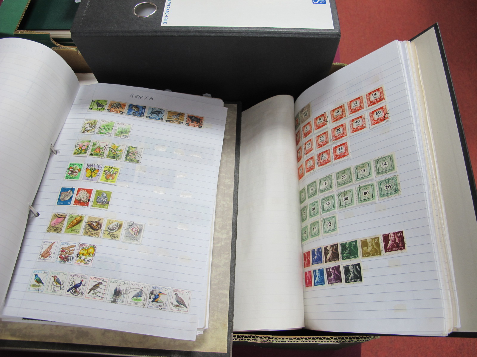 Four Ring Binders of Mostly Used Commonwealth and World Stamps, plus a box of mint and used stamps