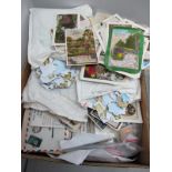 A Large Box Containing Empty Albums, FDC's and Postal History, from GB and World Stamps in packets