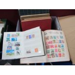 A Carton of Junior Stamp Albums, containing GB, Commonwealth and Rest of World Stamps, eight