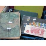 WITHDRAWN.Three Albums of All World Stamps, mainly modern used; plus four British banknotes
