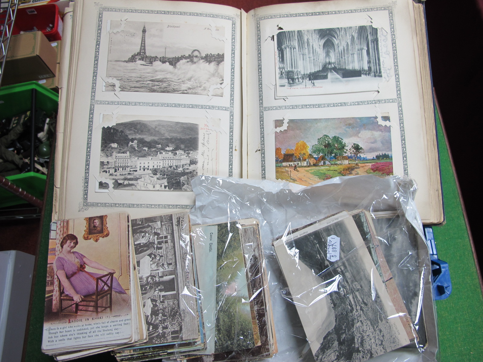 An Albums and Over One Hundred and Twenty Loose Early XX Century Picture Postcards, to include