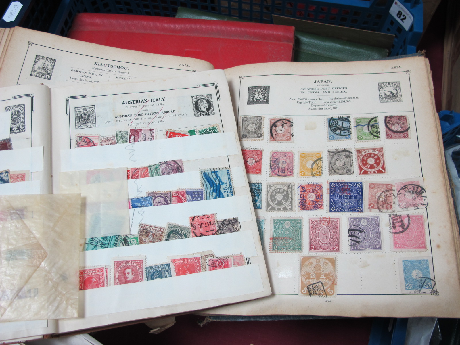 Five Albums of World Stamps, used and mint including some G.B and Commonwealth, hundreds to sort.