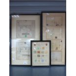 Three Picture Frames Housing Two Mulready Letter Sheets, to Sheffield four Queen Victoria covers and