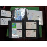 Three Albums of Flown Covers Many Signed, many are First Flights of Commercial Airlines including