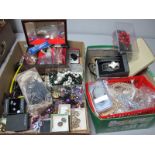 A Mixed Lot of Assorted Costume Jewellery, including beads, imitation pearls, jewellery box,