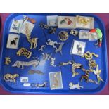 A Mixed Lot of Ornate Diamante Style Costume Brooches, including birds, cats and dogs etc:- One