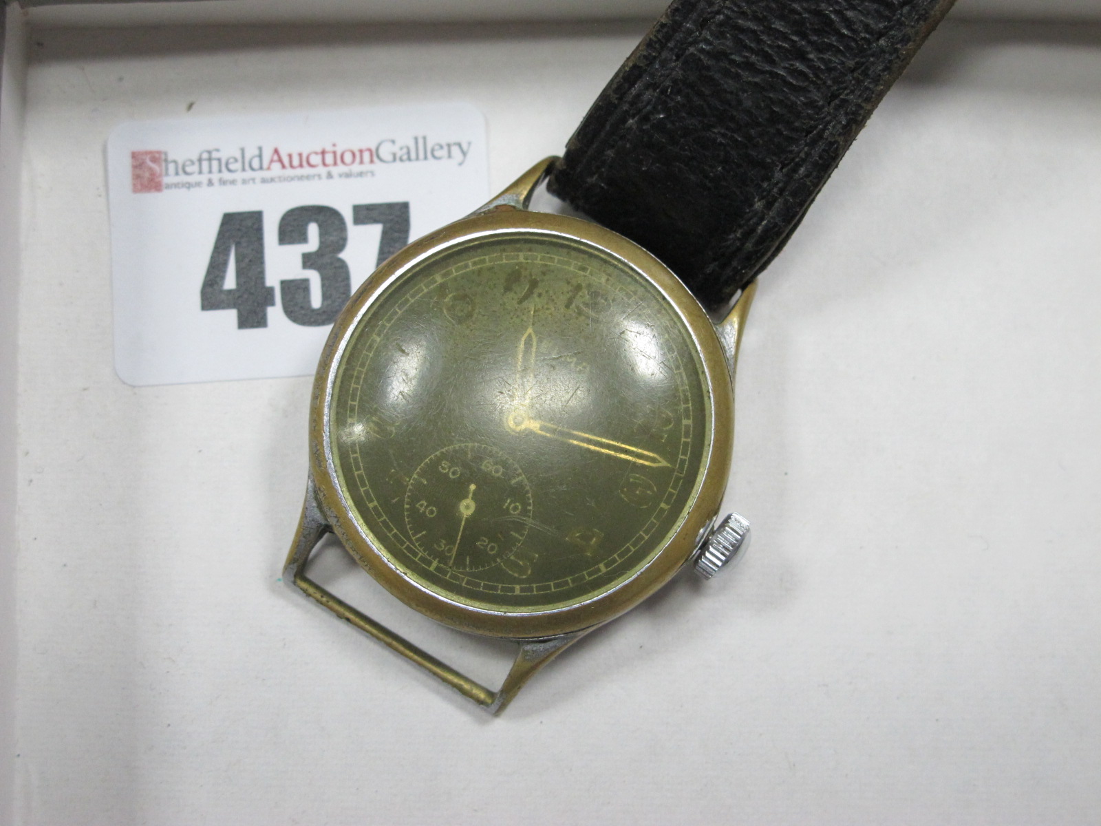 Helma: A Vintage Swiss Military Made Mechanical Wristwatch, by Helma, known as a "D-H" Service