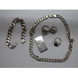 A Chunky Hallmarked Silver Curb Chain (95g), a similar hallmarked silver curb bracelet (60g), a