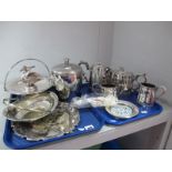 A James Dixon & Sons EPBM Four Piece Tea Set, together with an ice bucket, swing handled dishes,