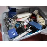A Large Box of Costume Jewellery, including bead necklaces, bracelets, earrings, brooches, etc:- One