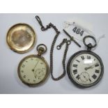 A Silver Cased Pocket Watch, E. Wise, Manchester, (engraved), gold plated pocket watch, watch